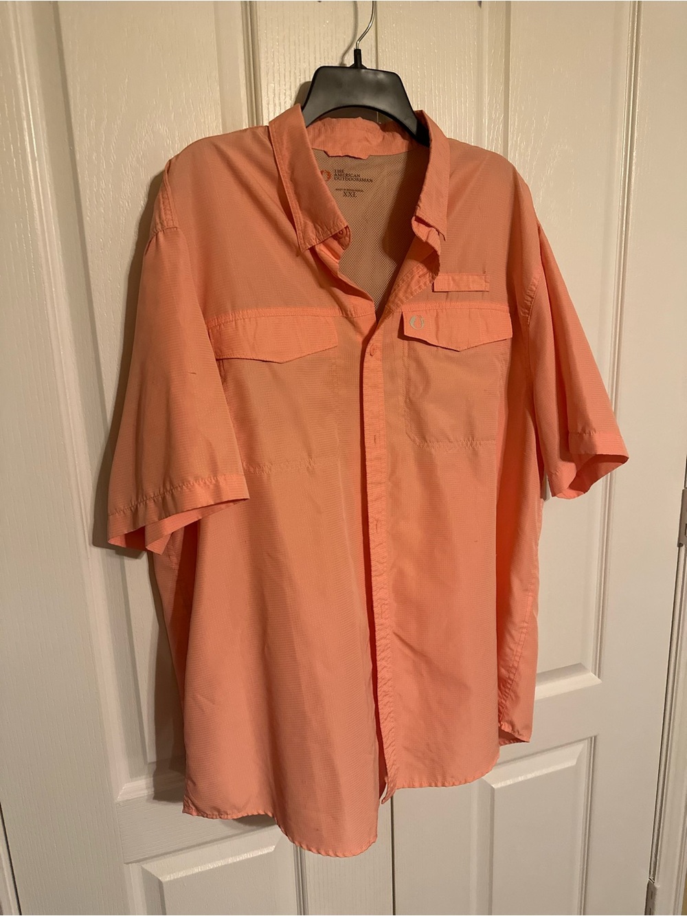 Men's Short Sleeve Casual Button-Down Shirt - Peach